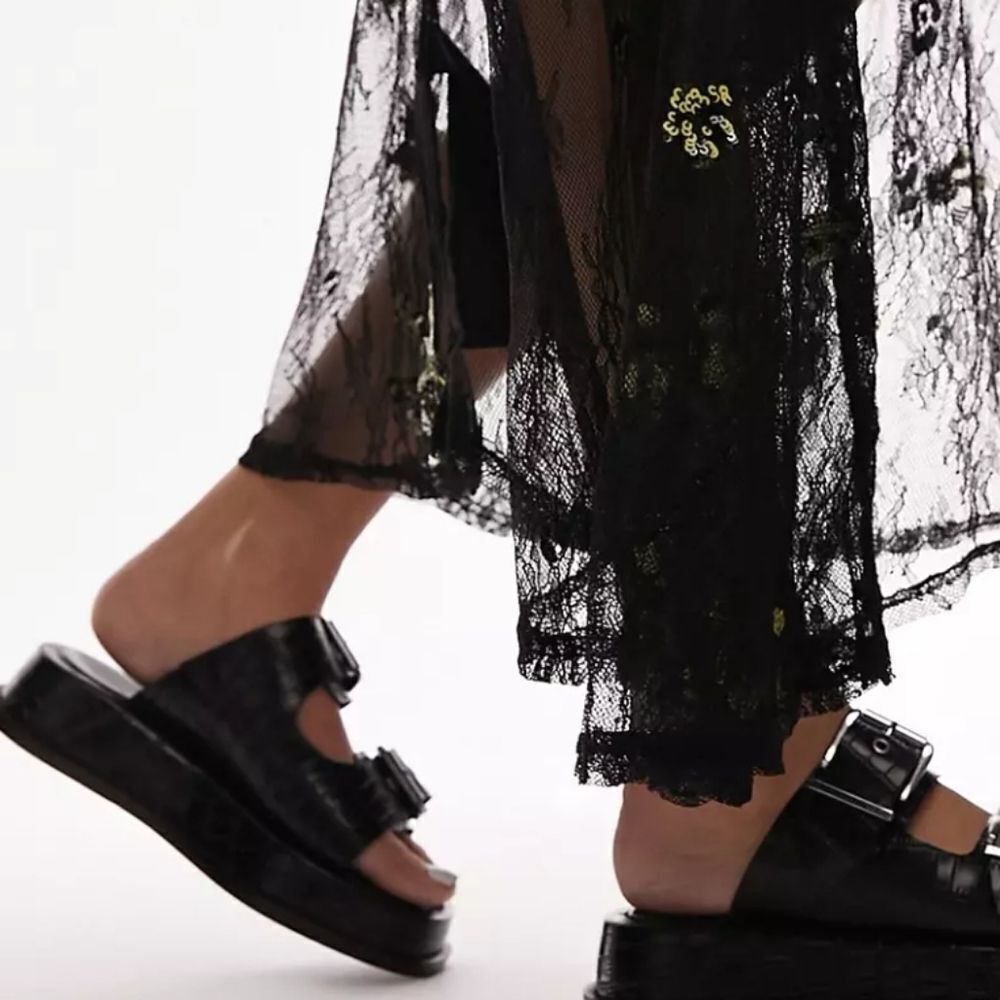 BRAND NEW AMS ALEX DOUBLE BUCKLE  CHUNKY WEDGE ESPADRILLE PLATFORM SANDAL